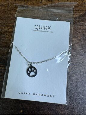 Silver Paw Print Pendant Necklace - Handmade Women’s Jewelry